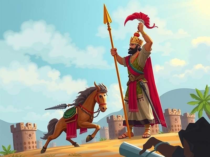 Gujarat Warrior King game banner showing a medieval Gujarati kingdom